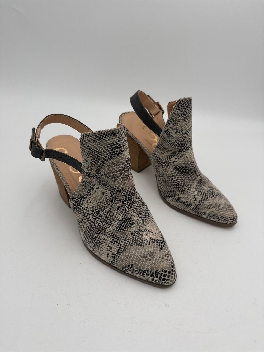 Ccocci Snake-Print Slingback Block Heel Mules - Neutral women 8.5 festival rodeo